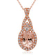 2.39ct Morganite Pendant With 0.38tct Diamonds Set In 14kt Rose Gold