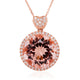 13.98ct Morganite Necklaces with 0.48tct diamonds set in 14K rose gold
