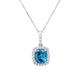 2.35ct Blue Zircon pendant with 0.20ct diamonds set in 14K white gold