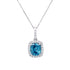 2.35ct Blue Zircon pendant with 0.20ct diamonds set in 14K white gold