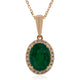 2.56ct Emerald pendant with 0.16tct diamonds set in 14K yellow gold