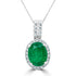 1.78Ct Emerald Pendant Set In 14K White Gold
