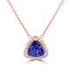 1.98Ct Tanzanite Necklace With 0.17Tct Diamonds Set In 14K Rose Gold