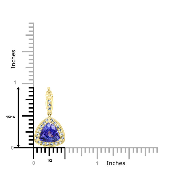 2.68Ct Tanzanite Pendant With 0.31Tct Diamonds Set In 14K Yellow Gold