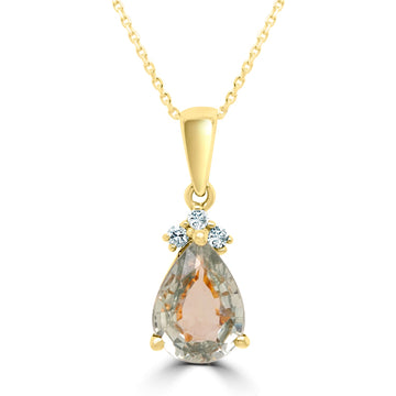 2.47Ct Sapphire Pendant With 0.07Tct Diamonds Set In 14K Yellow Gold