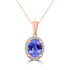 2.32Ct Tanzanite Pendant With 0.16Tct Diamonds Set In 14K Rose Gold