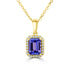 2.30Ct Tanzanite Pendant With 0.18Tct Diamonds Set In 14K Yellow Gold