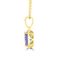 2.30Ct Tanzanite Pendant With 0.18Tct Diamonds Set In 14K Yellow Gold