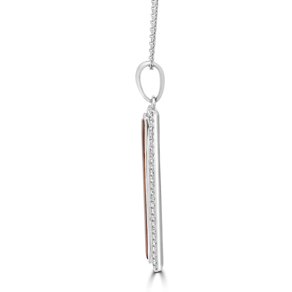 4.63ct Amolite Pendant with 0.25ct Diamonds set in 14K White Gold