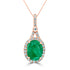 2.94Ct Emerald Pendant With 0.38Tct Diamonds Set In 14K Rose Gold