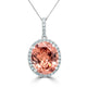 7.70Ct Pink Zircon Pendant With 0.31Tct Diamonds Set In 14K White Gold