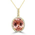 8.70Ct Pink Zircon Pendant With 0.32Tct Diamonds Set In 14K Yellow Gold