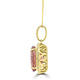 8.70Ct Pink Zircon Pendant With 0.32Tct Diamonds Set In 14K Yellow Gold