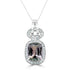 2.90Ct Green Tanzanite Pendant With 0.50Tct Diamonds Set In 14K White Gold