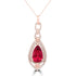 3.74Ct Rubelite Pendant With 0.32Tct Diamonds Set In 14K Rose Gold