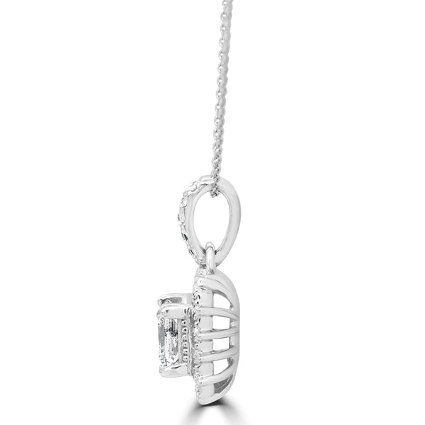 0.73Ct Diamond Pendant With 0.30Tct Diamond Accents Set In 14K White Gold