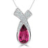 2.44Ct Rubelite Pendant With 0.23Tct Diamonds Set In 14K White Gold