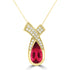 2.72Ct Rubelite Pendant With 0.23Tct Diamonds Set In 14K Yellow Gold