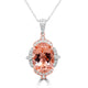 7.60Ct Morganite Pendant With 0.37Tct Diamonds Set In 14K Two Tone Gold