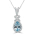 1.52Ct Aquamarine Pendant With 0.24Tct Diamonds Set In 14K White Gold