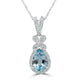 1.52Ct Aquamarine Pendant With 0.24Tct Diamonds Set In 14K White Gold