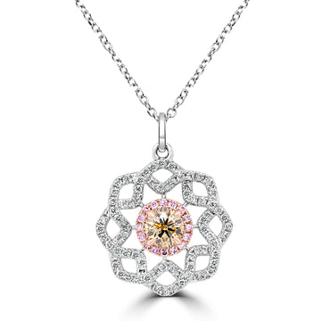 0.41ct Diamond Pendant with 0.39ct Diamonds set in 18K Two Tone