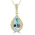 2.51ct Aquamarine Pendant with 0.35ct Diamonds set in 14K Yellow Gold