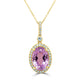 8.61Ct Kunzite Pendant With 0.83Tct Diamonds Set In 14K Yellow Gold