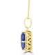 3.65Ct Tanzanite Pendant With 0.22Tct Diamonds Set In 14K Yellow Gold