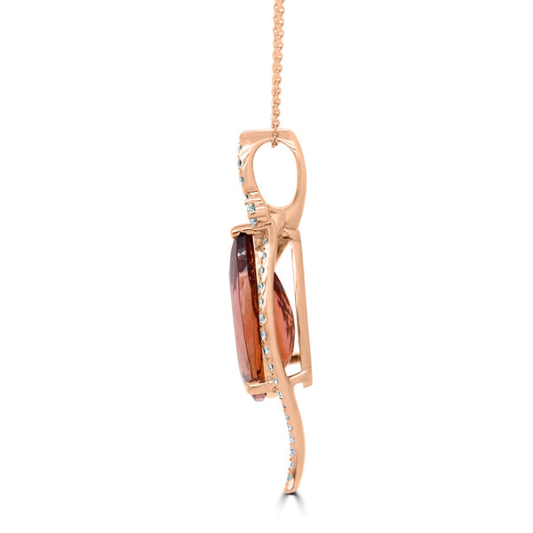 4.59Ct Tourmaline Pendant With 0.29Tct Diamonds Set In 14K Rose Gold