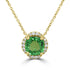 2.22Ct Tsavorite Necklace With 0.11Tct Diamonds Set In 14K Yellow Gold