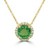 2.22Ct Tsavorite Necklace With 0.11Tct Diamonds Set In 14K Yellow Gold