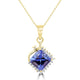 2.42Ct Tanzanite Pendant With 0.15Tct Diamonds Set In 14K Yellow Gold