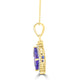 2.42Ct Tanzanite Pendant With 0.15Tct Diamonds Set In 14K Yellow Gold