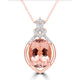 0.12Ct Morganite Pendant With 0.28Tct Diamonds Set In 14K Rose Gold