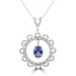 1.35Ct Tanzanite Pendant With 0.50Tct Diamonds Set In 14K White Gold