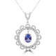 1.35Ct Tanzanite Pendant With 0.50Tct Diamonds Set In 14K White Gold