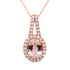 1.59ct Morganite Pendant With 0.30tct Diamonds Set In 14kt Rose Gold