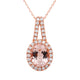 1.59ct Morganite Pendant With 0.30tct Diamonds Set In 14kt Rose Gold