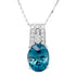 3.23ct Blue Zircon Pendant With 0.11tct Diamonds Set In 14kt White Gold