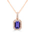 1.5ct Tanzanite Pendant with 0.23ct Diamonds set in 14K Rose Gold