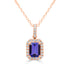 1.5ct Tanzanite Pendant with 0.23ct Diamonds set in 14K Rose Gold