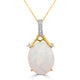 9.20Ct Opal Pendant With 0.14Tct Diamonds Set In 14K Yellow Gold