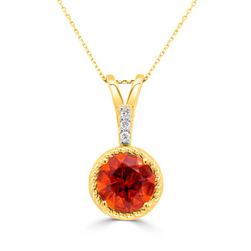 1.70Ct Citrine Pendant With 0.04Tct Diamonds Set In 14K Yellow Gold