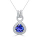 5.24ct Tanzanite Pendant with 1.23tct Diamonds set in 14K White Gold