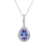 0.80ct Tanzanite pendant with 0.27tct diamonds set in 14K white gold