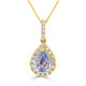 1.33ct Sapphire Pendant with 0.26ct Diamonds set in 14K Yellow Gold