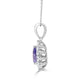 1.14ct Sapphire Necklaces with 0.52tct diamonds set in 14KT white gold