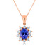 1.42ct Tanzanite Pendant with 0.61ct Diamonds set in 14K Rose Gold