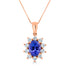 1.42ct Tanzanite Pendant with 0.61ct Diamonds set in 14K Rose Gold